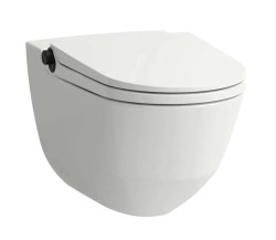 Laufen - Cleanet Riva Elektronický bidet s keramikou, závěsný, Rimless, SoftClose, LCC, bílá/matná černá (H8206914040001)