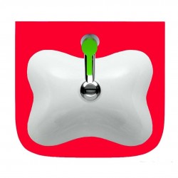 Laufen - Florakids Umývátko, 45x41 cm, 1 otvor pro baterii, bílá/červená (H8150310621041)