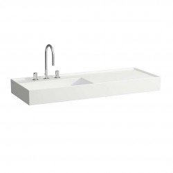Laufen - Kartell Umyvadlo 120x46 cm, se 3 otvory pro baterii, SaphirKeramik, s LCC, bílá (H8133324001581)