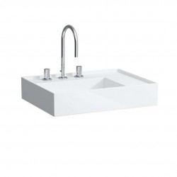 Laufen - Kartell Umyvadlo 60x46 cm, se 3 otvory pro baterii, SaphirKeramik, s LCC, bílá (H8103344001581)