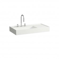 Laufen - Kartell Umyvadlo 90x46 cm, se 3 otvory pro baterii, SaphirKeramik, s LCC, bílá (H8103384001581)