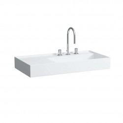 Laufen - Kartell Umyvadlo 90x46 cm, se 3 otvory pro baterii, SaphirKeramik, s LCC, bílá (H8103394001581)