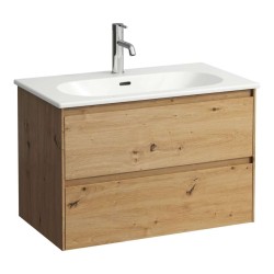 Laufen - Lani for Lua Skříňka s umyvadlem, 51x77x44 cm, 2 zásuvky, dub (H8600872671041)