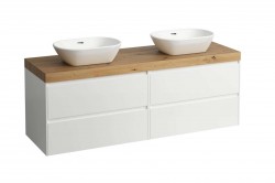 Laufen - Lani Umyvadlová skříňka, 157x50x58 cm, 4 zásuvky, matná bílá/dub (H4065941122601)
