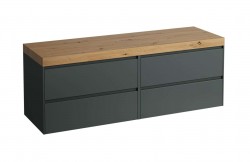 Laufen - Lani Umyvadlová skříňka, 157x50x58 cm, 4 zásuvky, šedá/dub (H4065901122661)