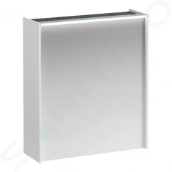 Laufen - Lani Zrcadlová skříňka s LED osvětlením, 71x62x21 cm, 1 dvířka, panty vlevo, matná bílá (H4037311122601)