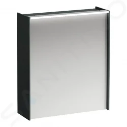 Laufen - Lani Zrcadlová skříňka s LED osvětlením, 71x62x21 cm, 1 dvířka, panty vlevo, šedá (H4037311122661)