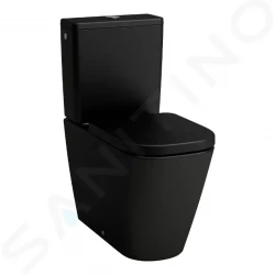 Laufen - Meda WC kombi mísa, vario odpad, Rimless, matná černá (H8241117160001)