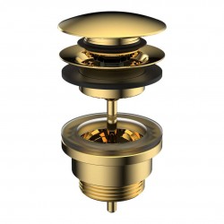 Laufen - Odtokové soupravy Umyvadlová výpusť, Click-clack, lesklá zlatá (H3709890011041)