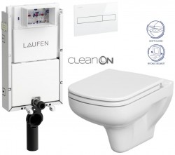 LAUFEN Podomít. systém LIS TW1 SET s bílým tlačítkem + WC CERSANIT CLEANON COLOUR + SEDÁTKO (H8946630000001BI CN1)
