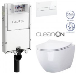 LAUFEN Podomít. systém LIS TW1 SET s bílým tlačítkem + WC CERSANIT ZEN CLEANON + SEDÁTKO (H8946630000001BI HA1)