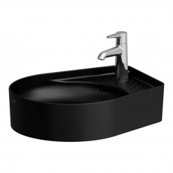 Laufen - VAL Umyvadlo, 50x40 cm, s přepadem, otvor pro baterii, matná černá (H8122817161041)