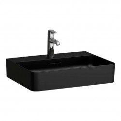 Laufen - VAL Umyvadlo, 55x42 cm, s přepadem, otvor pro baterii, matná černá (H8102827161041)