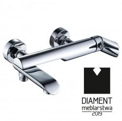 Laveo - Alea - nástěnná vanová baterie s otočným ramínkem bez příslušenství, chrom (BLE_01FD)