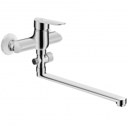 Laveo - Appia - nástěnná vanová baterie s otočným ramínkem bez příslušenství, chrom (BLP_01FD)
