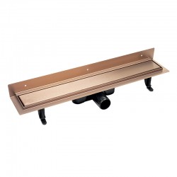 Laveo - Basso - sprchový žlab nástěnný 60 cm, růžové zlato (COB_861D)