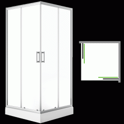 Laveo - Desna - čtvercový sprchový kout s vaničkou 80x80 cm (JKDD086K)