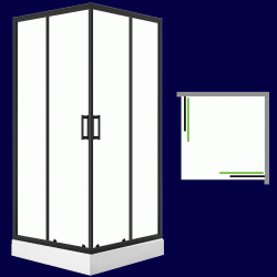 Laveo - Desna - čtvercový sprchový kout s vaničkou 80x80 cm (JKDD786K)