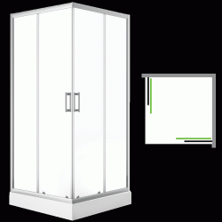 Laveo - Desna - čtvercový sprchový kout s vaničkou 90x90 cm (JKDD096K)
