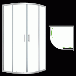 Laveo - Desna - čtvrtkruhový sprchový kout 80x80 cm (JKD_086Z)