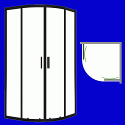 Laveo - Desna - čtvrtkruhový sprchový kout 90x90 cm (JKD_796Z)