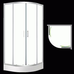 Laveo - Desna - čtvrtkruhový sprchový kout s vaničkou 80x80 cm (JKDD086Z)