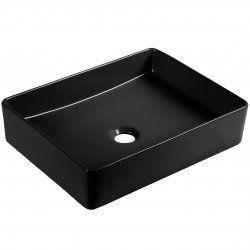 Laveo - Kvadrato - keramické umyvadlo na desku 47x36, černá mat (VUK_B247)
