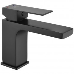 Laveo - Kvadrato - stojánková umyvadlová baterie, černá (BLQ_722D)