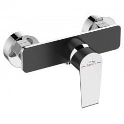 Laveo - Largo -  nástěnná sprchová baterie bez příslušenství, černá/ chrom (BAH_740D)