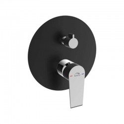 Laveo - Largo - Podomítková sprchová baterie s přepínačem, černá/ chrom (BAH_70PD)