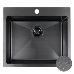 Laveo - Malawi - dřez 50x58 cm, 1-komora, černý, voština (SLM_710H)