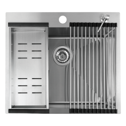 Laveo - Malawi - dřez 50x58 cm, 1-komora, s příslušenstvím, nerez (SLMA010D)