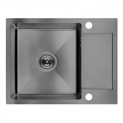 Laveo - Marmara - dřez 44x57 cm, 1-komora s odkapávačem, grafit (SAM_513T)