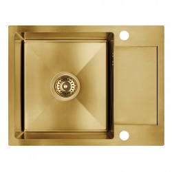 Laveo - Marmara - dřez 44x57 cm, 1-komora s odkapávačem, zlatý (SAM_G13T)
