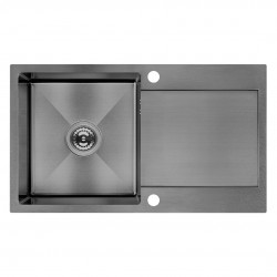 Laveo - Marmara - dřez 44x76 cm, 1-komora s odkapávačem, grafit (SAM_511T)