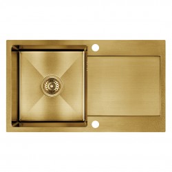 Laveo - Marmara - dřez 44x76 cm, 1-komora s odkapávačem, zlatý (SAM_G11T)