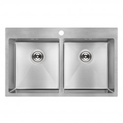 Laveo - Marmara - dřez 48x78 cm, 2-komory, nerez (SAM_020T)