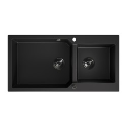 Laveo - Milos - dřez 50x98 cm, 2-komory, černý (SPM_B209)