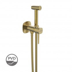 Laveo - Pola - bidetová baterie podomítková se sprchovou soupravou, kartáčované zlato (BAP_G3PB)