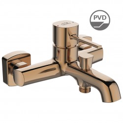 Laveo - Pola - nástěnná vanová baterie bez příslušenství, růžové zlato (BAP_810D)