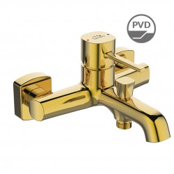 Laveo - Pola - nástěnná vanová baterie bez příslušenství, zlato (BAP_G10B)