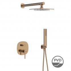 Laveo - Pola - podomítková sprchová baterie s příslušenstvím, růžové zlato (BAP_801P)