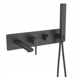 Laveo - Pola - podomítková vanová baterie se sprchovou soupravou, černá (BAP_711P)