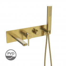 Laveo - Pola - podomítková vanová baterie se sprchovou soupravou, zlato (BAP_G1PB)