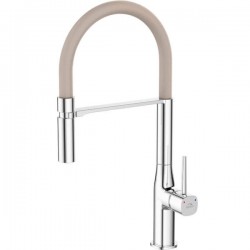 Laveo - Pola - stojánková dřezová baterie U, chrom/ béžová (BAP_478D)