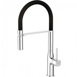 Laveo - Pola - stojánková dřezová baterie U, chrom/ černá (BAP_778D)