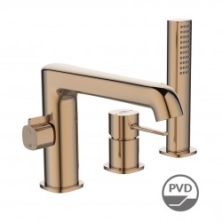 Laveo - Pola - stojánková vanová baterie 3-otvorová, růžové zlato (BAP_813D)