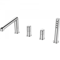 Laveo - Pretto - 4-otvorová vanová baterie, chrom (BAO_014D)