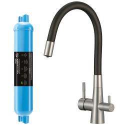 Laveo - Riveco – dřezová baterie s elastickým výtokem + mineralizační filtr (BRIC768D)