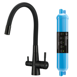 Laveo - Riveco – dřezová baterie s elastickým výtokem + mineralizační filtr (BRICB68D)